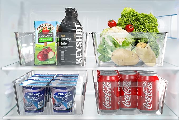 Simple Houseware 4 Pcs Kitchen Clear Bin Storage Organizer - Image 6