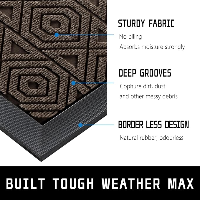 Yimobra Door Mat, Outdoor Indoor Entrance Welcome Mat, Heavy Entry Front Door - Image 4
