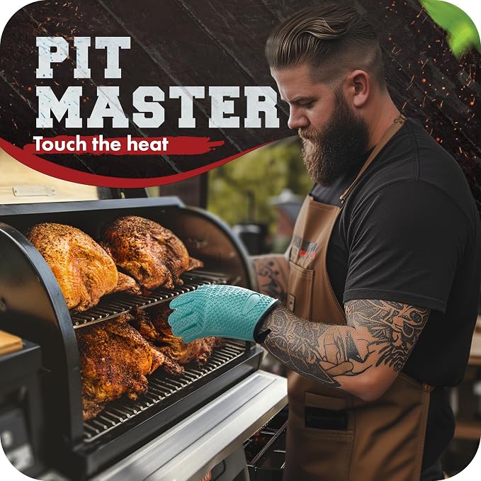 KITCHEN PERFECTION XL Silicone Smoker Oven Gloves -Extreme Heat Resistant BBQ - Image 5