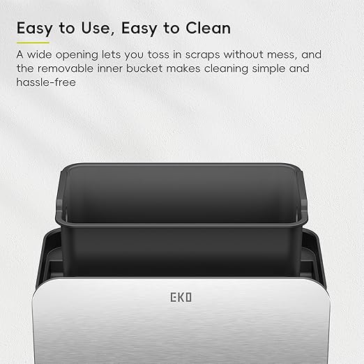 EKO Kitchen Compost Bin, 7L / 1.85 Gal Stainless Steel - Image 6