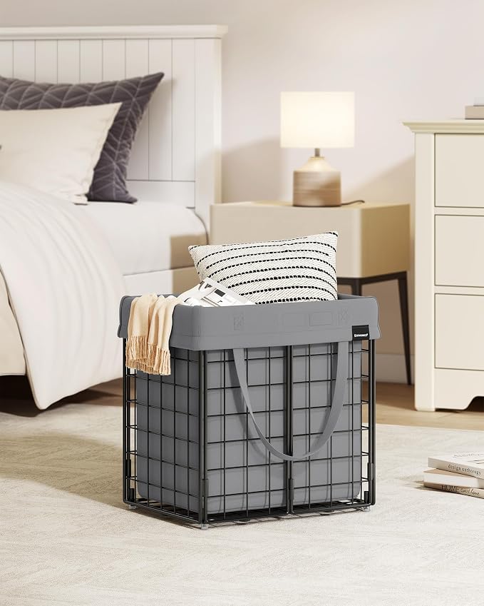 SONGMICS Laundry Hamper, 11 Gal. Laundry Basket, Collapsible Clothes Hamper - Image 3