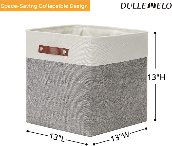 DULLEMELO 13 inch Fabric Storage Cubes 4 Pack Foldable Baskets/Bins - Image 2