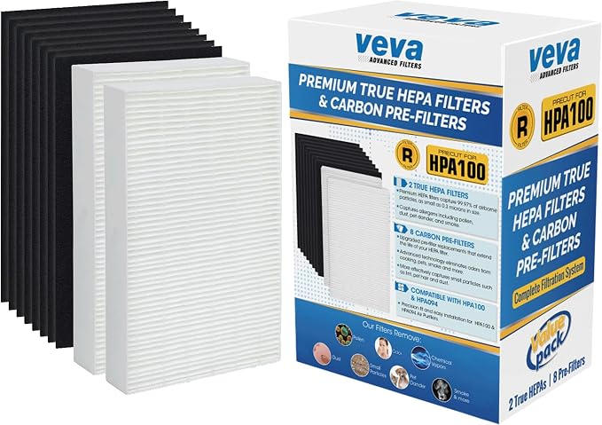 HPA100 Replacement Filters for Honeywell Air Purifier by VEVA