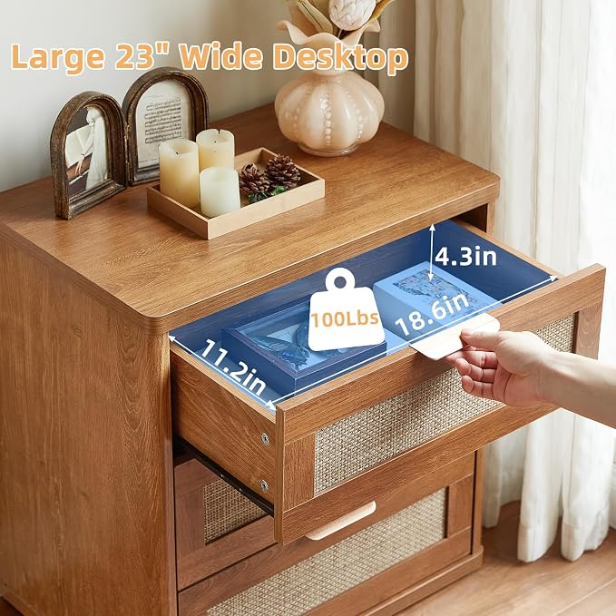 LEYAOYAO Rattan Night Stand - Image 3