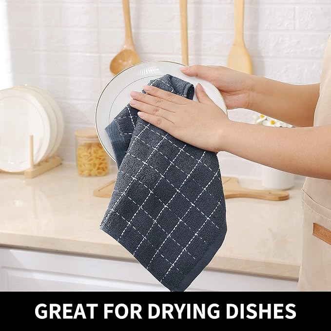 Homaxy 100% Cotton Terry Kitchen Dish Cloths, Ultra Soft and Absorbent Dish - Image 4