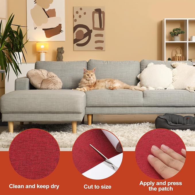 PATIKIL 70x6.2 Inch Linen Repair Tape, Repair Fabric Patch Self Adhesive Couch - Image 3