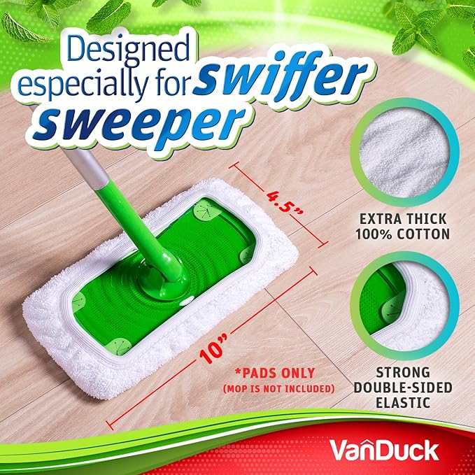 VanDuck Reusable 100% Cotton Mop Pads Compatible - Image 3