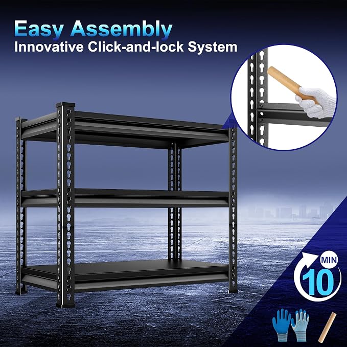 Adjustable Garage Storage Shelves, 35.4''W Garage Shelving Heavy Duty Loads - Image 6
