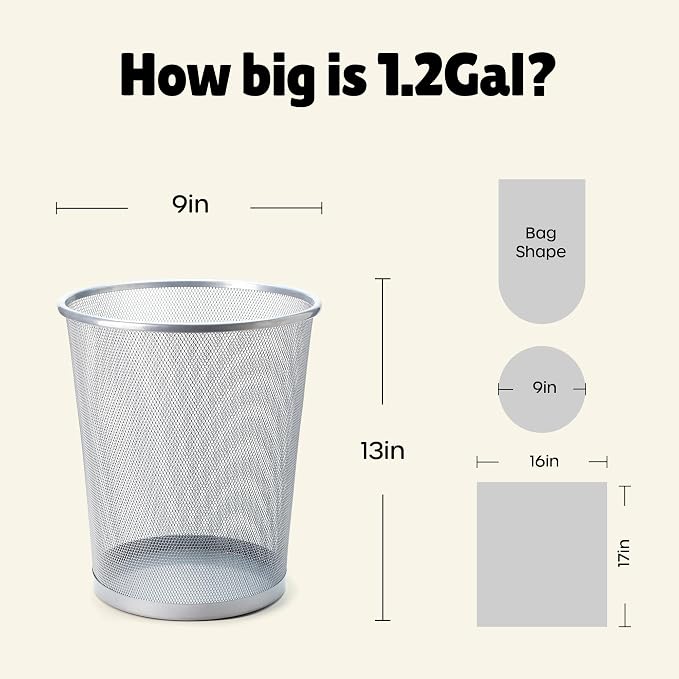 FORID Small Trash Bags 1.2 Gallon Colored - Image 7