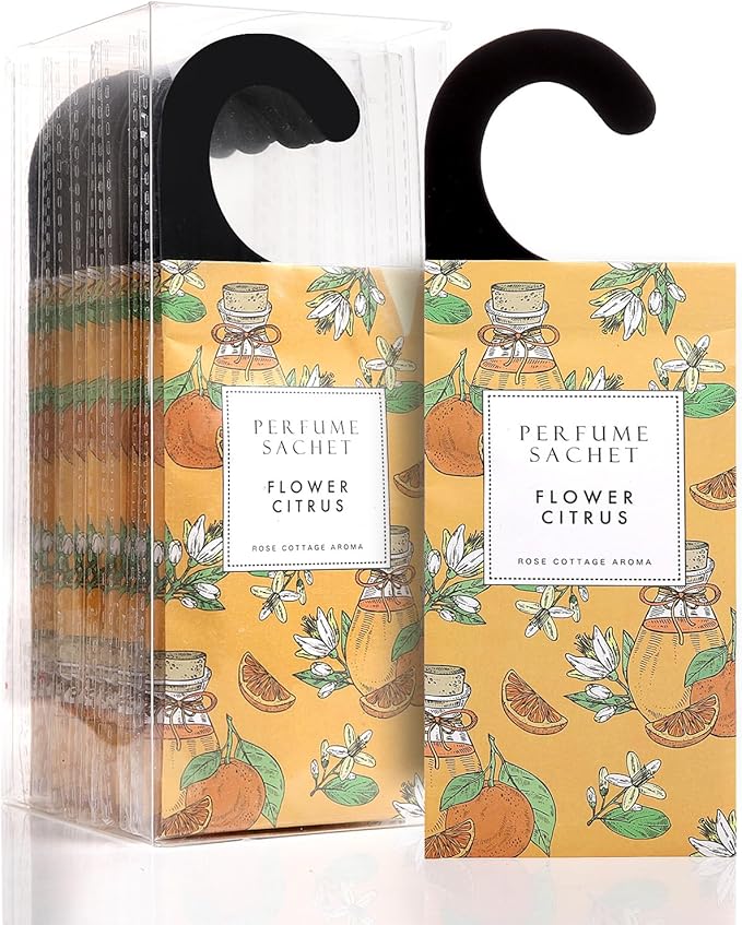 ROSE COTTAGE Large 12 Packs Flower Citrus Hanging Closet Air Freshener Scented by ROSECOTTAGE