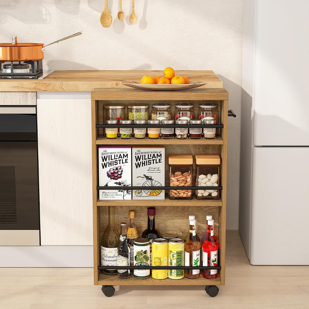 Tribesigns Slim Storage Cart, Rolling Narrow Kitchen Cart on Wheels for Small...