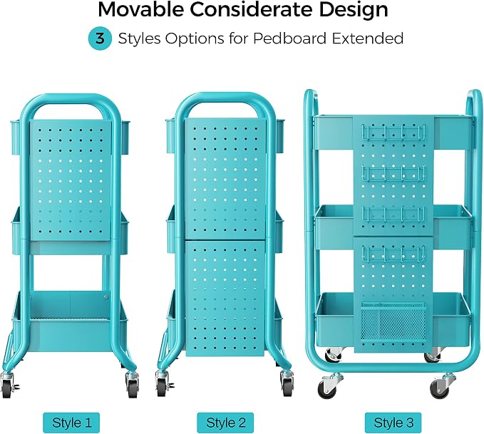 DESIGNA 3-Tier Utility Storage Rolling Cart - Image 7