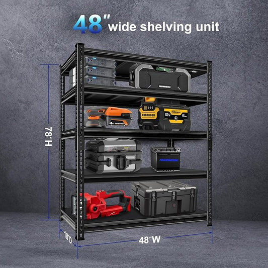Adjustable Garage Storage Shelves, Metal Industrial Utility Shelf - Image 2