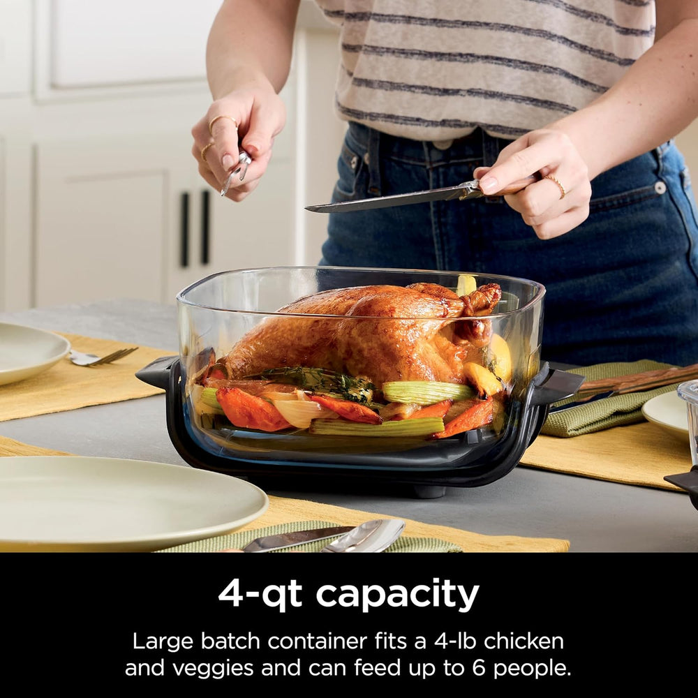 Ninja 4Qt CleanCrisp Glass Container with Storage Lid, Crispi, XSKSFN4QT