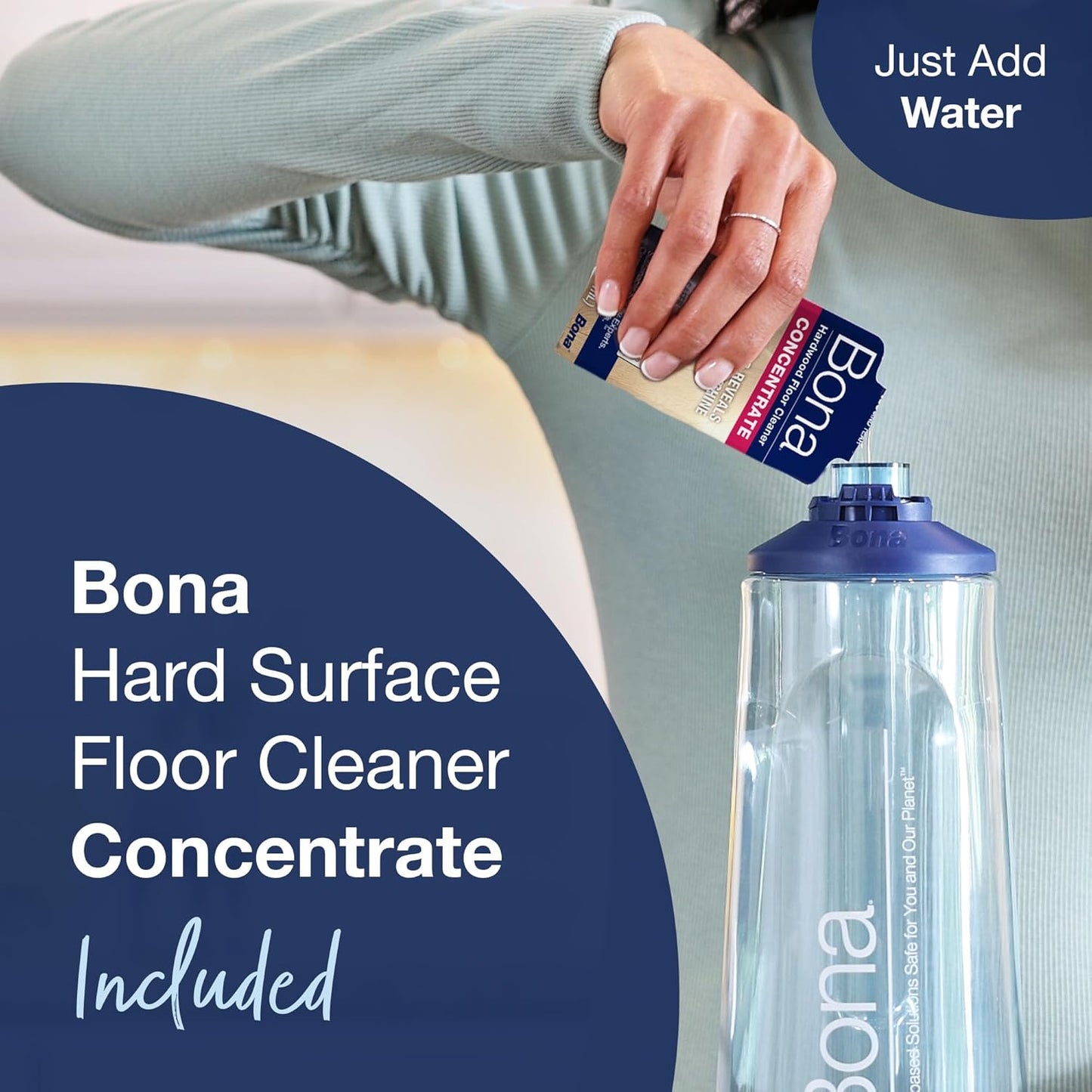 Bona Hardwood Floor Premium Spray Mop - Includes Wood Floor Cleaning Concentrate and Machine Washable Microfiber Cleaning Pad - Dual Zone Cleaning Design for Faster Cleanup