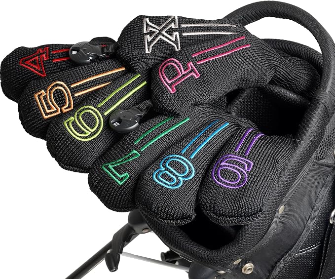 mytag 8PCS Golf Hybrid Iron Covers Set, Knit Hybrid Head Covers, Fits Cobra T by MytagGolf