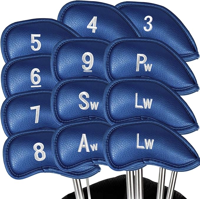 FINGER TEN Premium Synthetic Leather Stylish Iron & Wedge Golf Head Covers by FINGERTENSport