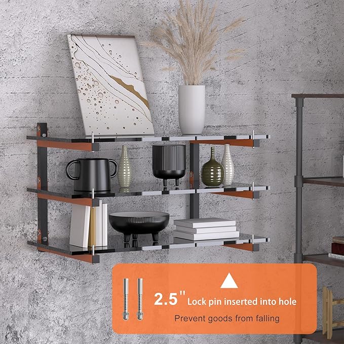 2 Pack Lumber Storage Rack, Wall Mount Wood Storage Racks, Heavy Duty 3-Level - Image 5