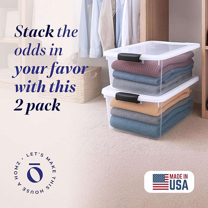 HOMZ 2-Pack Secure Latch, 64 Quart, and Office Organization - Image 2