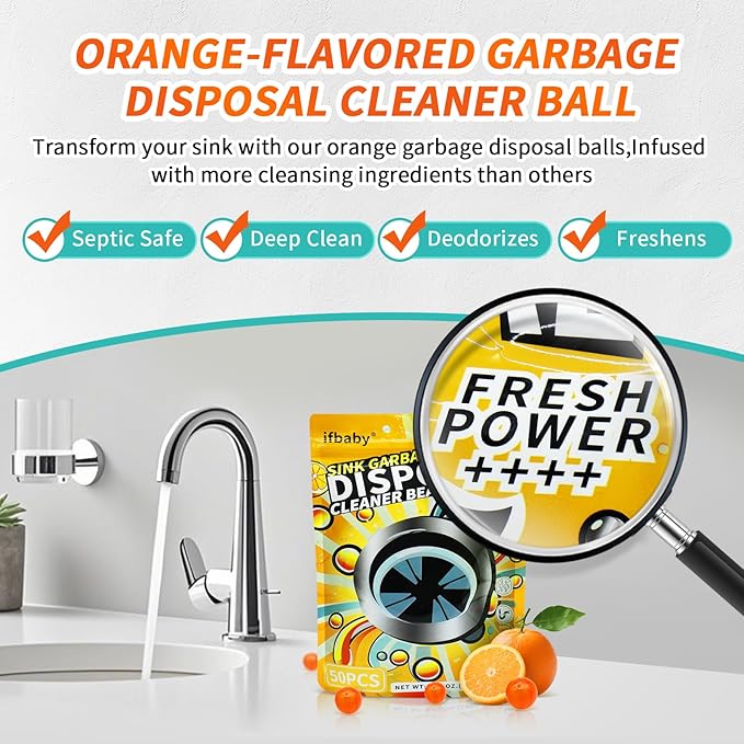 50 Count Garbage Disposal Cleaner and Deodorizer – Sink Odor Eliminator - Image 2