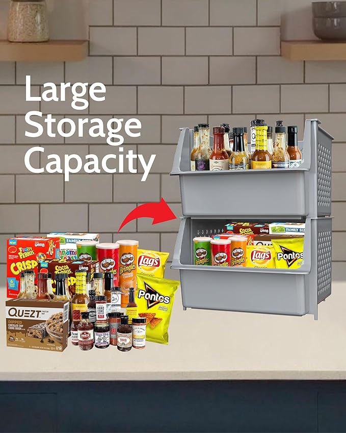 TidyFriend Plastic Stackable Storage Bins - Image 2