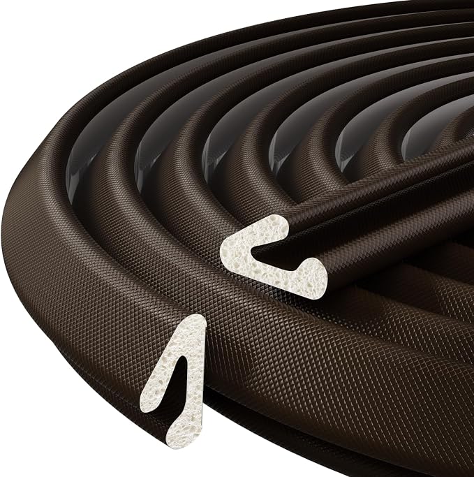 V-Shaped Weather Stripping Door Seal, 52.5FT Draft Stopper by VANNESSE