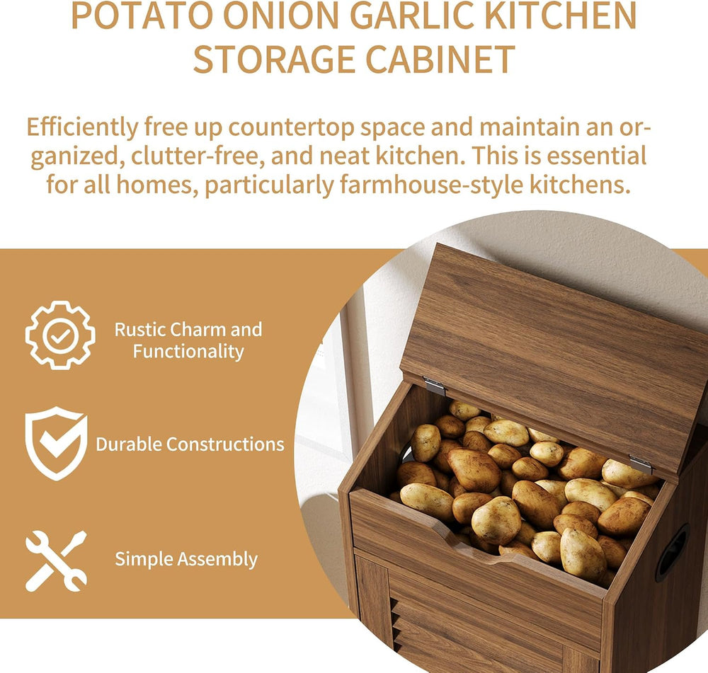 4-Tier Potato Storage Bin, Movable Potato and Onion Storage Bin for Pantry
