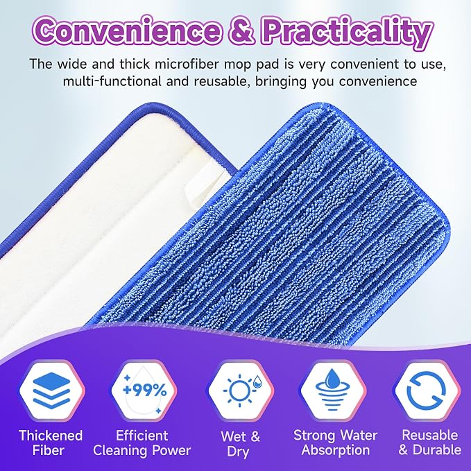 8 Pack Reusable Mop Pads Compatible - Image 3