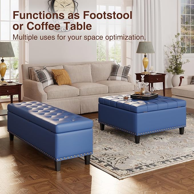 Storage Ottoman Bench, 51-Inch Large Storage Bench - Image 9