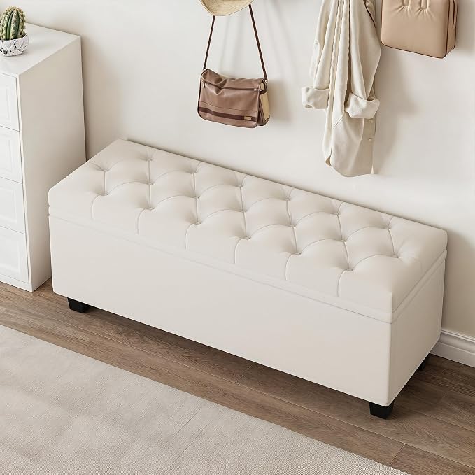 Maupvit Ottoman with Storage, Ottoman Bench with Lift Top, Upholstered Storage - Image 4