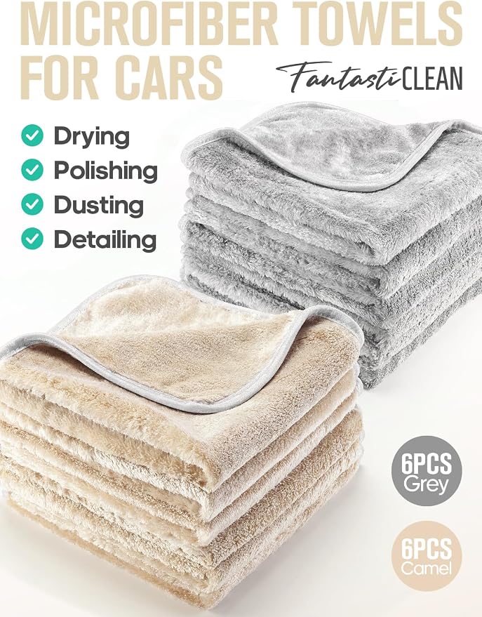 Fantasticlean Microfiber Car Detailing Towels, Car Drying Towel - Image 2