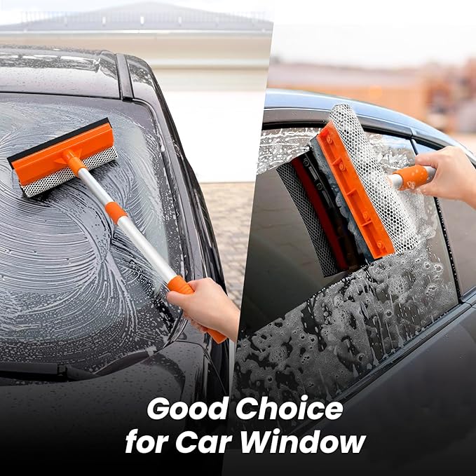 Squeegee for Window | 2-in-1 Window Cleaner Sponge and Soft Rubber Strip - Image 3