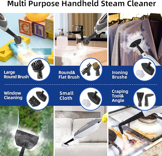 Steam Mop - 10-in-1 MultiPurpose Handheld Steam Cleaner Detachable Floor Steamer - Image 3