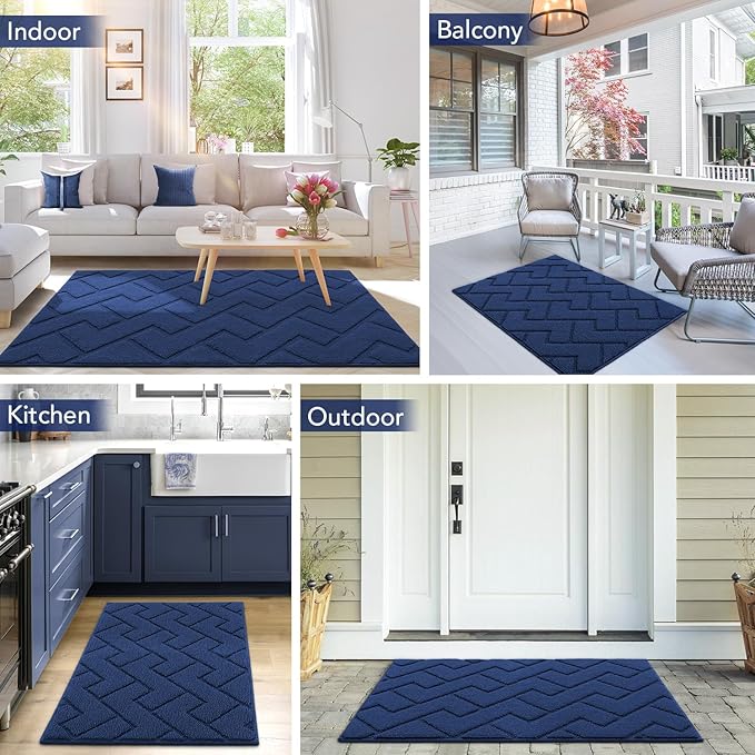 hicorfe Front Door Mat Outside Entrance, Stain and Fade Resistant, Non Slip - Image 2