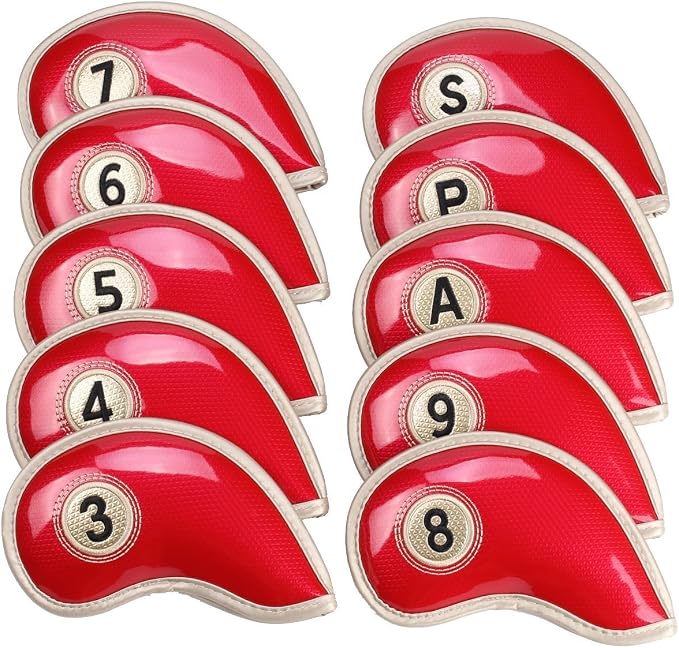 HISTAR 10pcs Crystal Pu Leather Golf Iron Head Covers Set Iron Club Headcover - Image 2