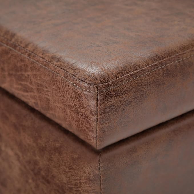 SIMPLIHOME Avalon 48 inch Wide Contemporary Rectangle Storage Ottoman Bench in - Image 7