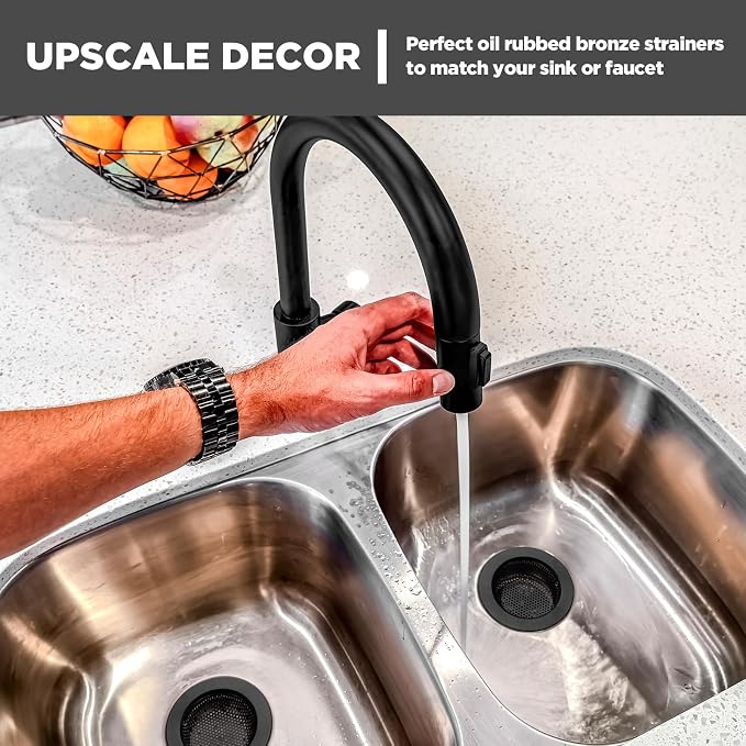 Retisee 2 Pcs Sink Strainer Stainless Steel Kitchen Sink Drain Strainer Basket - Image 2