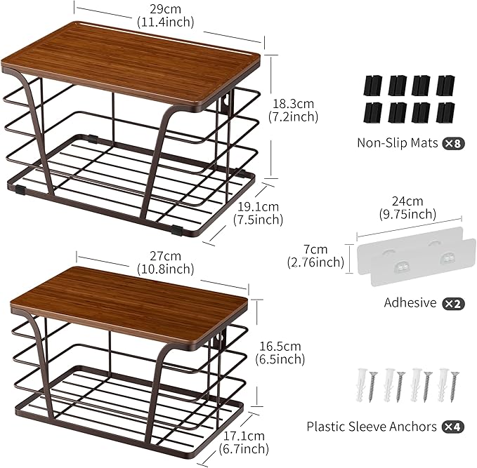 Extra Large 2 Pack Stackable Storage Pantry Organizers and Storage, Wall Mount - Image 2
