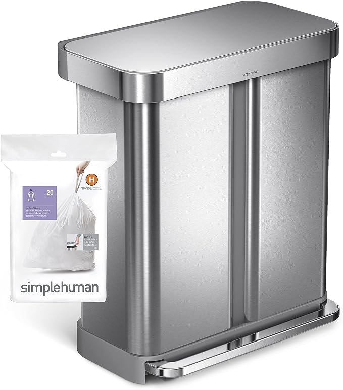 simplehuman Code H 60 Count, Dispenser Pack Custom Fit Liners, Drawstring Trash - Image 6