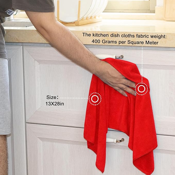 kimteny 13x28 Inches Kitchen Cloth Dish Towels, 400 GSM Premium Dishcloths - Image 2
