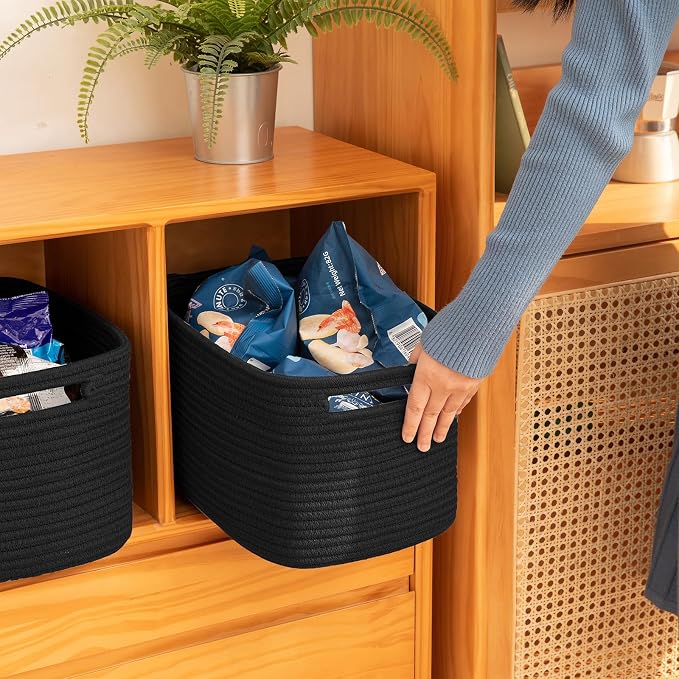 OIAHOMY 4 Pack Storage Baskets for Organizing, Cube Storage Bins for Shelves - Image 4