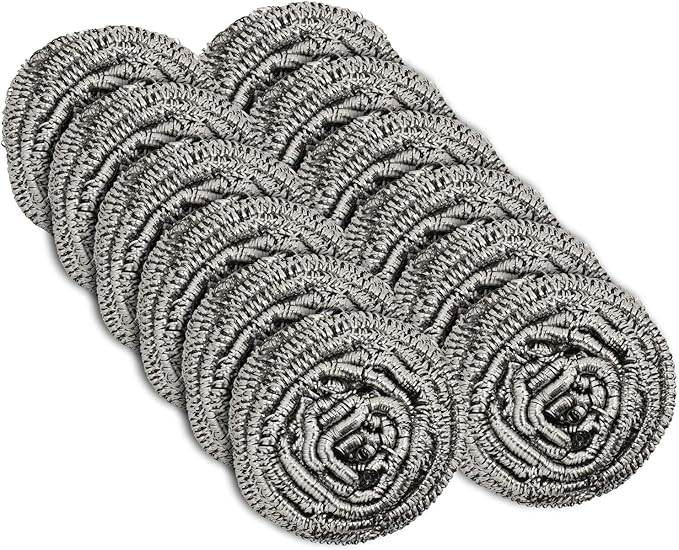 12 Pack Stainless Steel Scourers by Scrub It – Steel Wool Scrubber Pad Used by SCRUBIT
