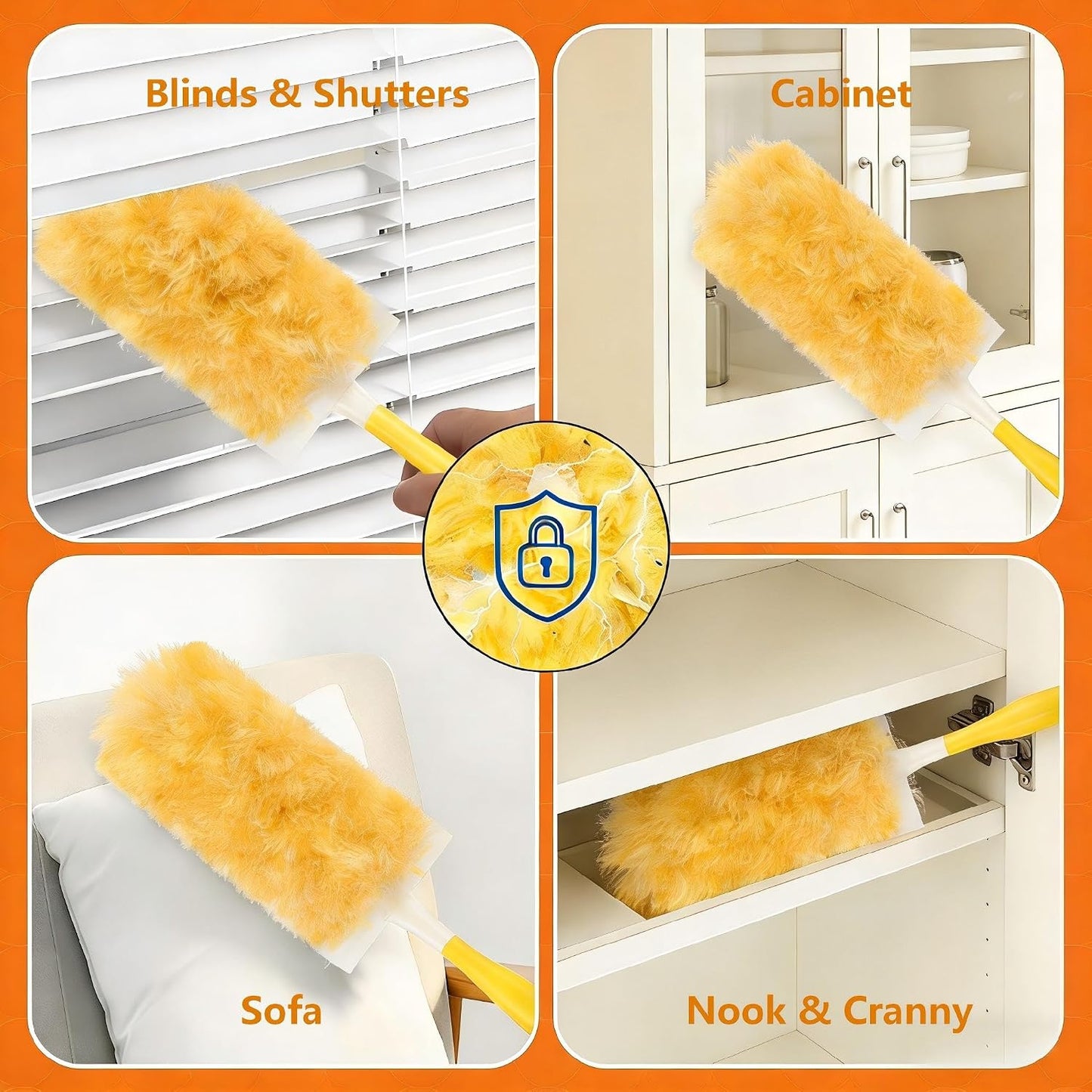 Heavy Duty Duster Refills for Swiffer Duster, 30 Count Duster Refills with 1 Handle | 360° Microfiber Dusting Refills with 5X Microfibers | Disposable Dusters for Cleaning Hair,Blinds,Furniture,Office