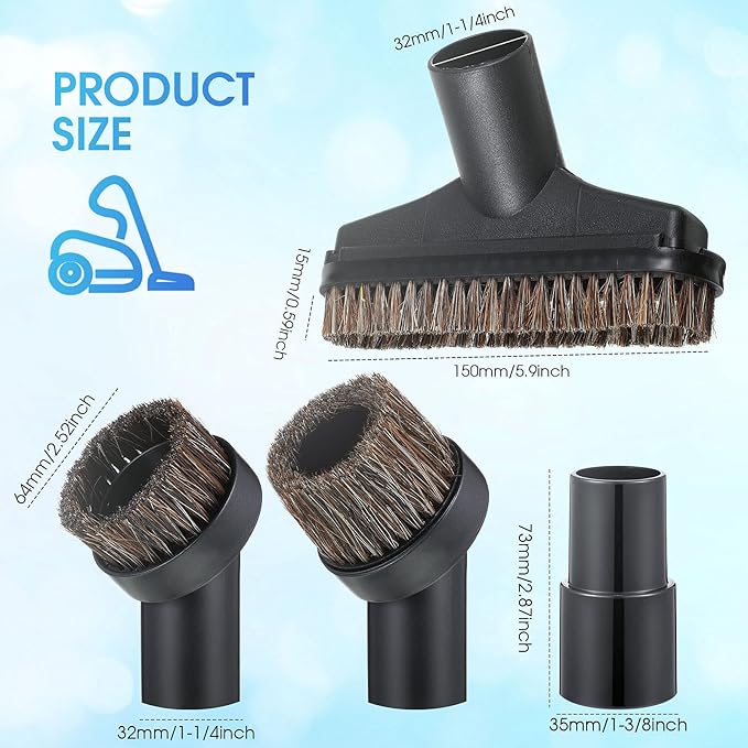 6 Pcs Vacuum Attachments Accessories VAC Attachments 1.25'' 25mm and 36mm Shop - Image 2
