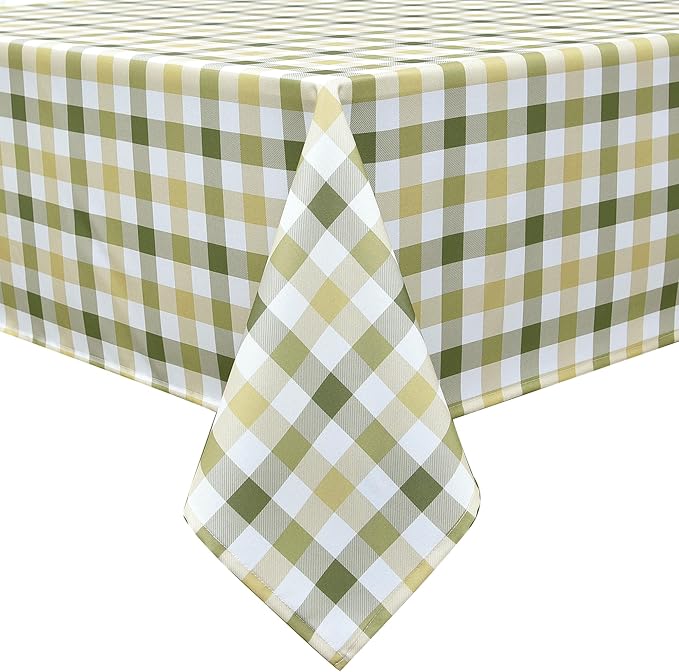 Classic Gingham Buffalo Tablecloth Fabric by Essifunia