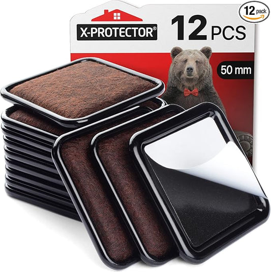 Furniture Sliders for Hardwood Floors X-Protector 12 PCS by X-Protector