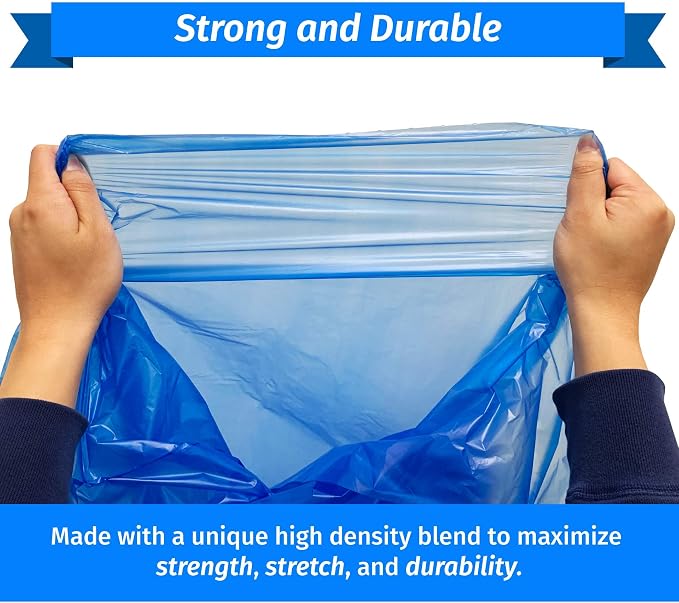 Reli. SuperValue 40-45 Gallon Recycling Bags | 200 Count | Blue Trash Bags | - Image 3