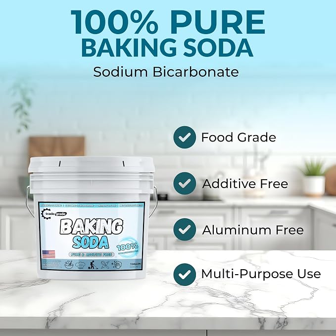 TradeGrade Pure Baking Soda Powder – 1 Gallon Bucket, Sodium Bicarbonate Powder - Image 2