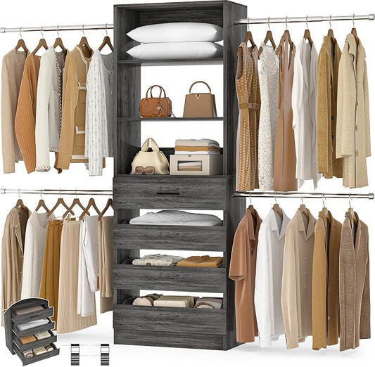 Aheaplus Closet System, 4-9 Ft Closet Organizer by Aheaplus