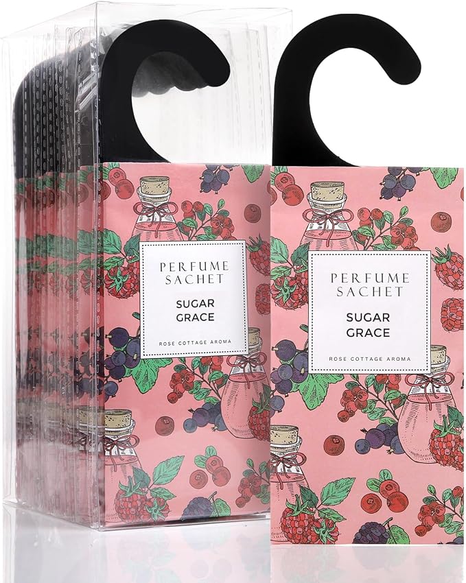 ROSE COTTAGE Large 12 Packs Sugar Grace Hanging Closet Deodorizer Air Freshener by ROSECOTTAGE